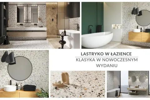 Nowoczesna łazienka z lastryko. Eleganckie płytki lastryko w aranżacji małej łazienki, tworzące klasyczny, ale świeży wygląd.