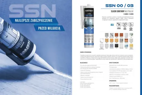 Jaki silikon do łazienki? Neutralny SSN 00/03 to elastyczny uszczelniacz sanitarny, idealny do kuchni i łazienek, odporny na pleśń.
